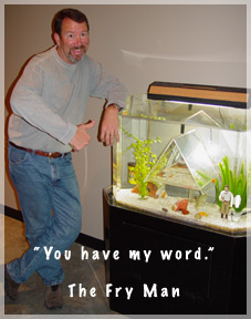 The legendary Tony Fry Man, giving a thumbs up while leaning against a Safe Haven tank, with the caption of 'You have my word.'
